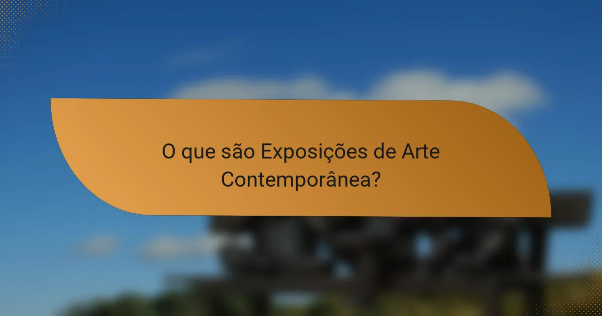 O que são Exposições de Arte Contemporânea?