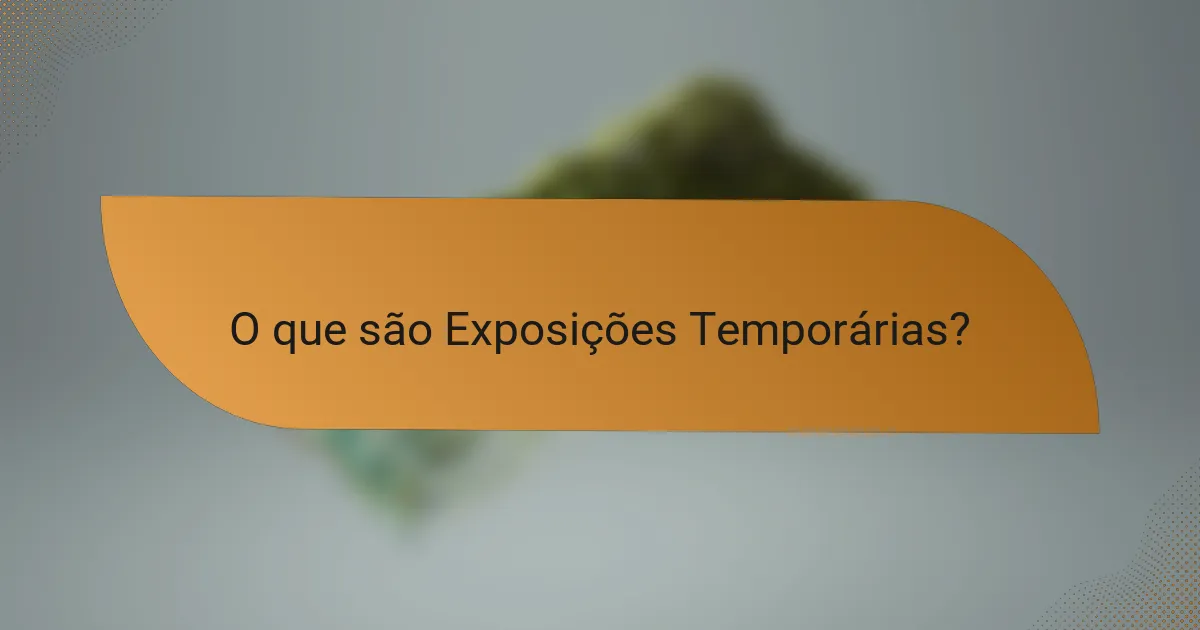O que são Exposições Temporárias?