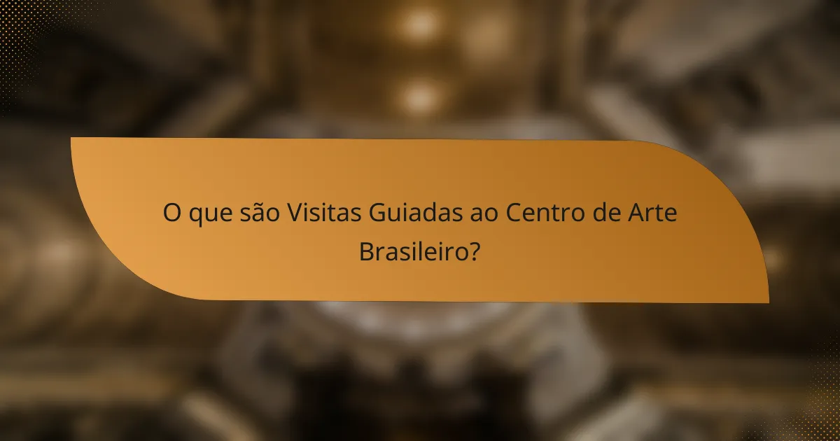 O que são Visitas Guiadas ao Centro de Arte Brasileiro?