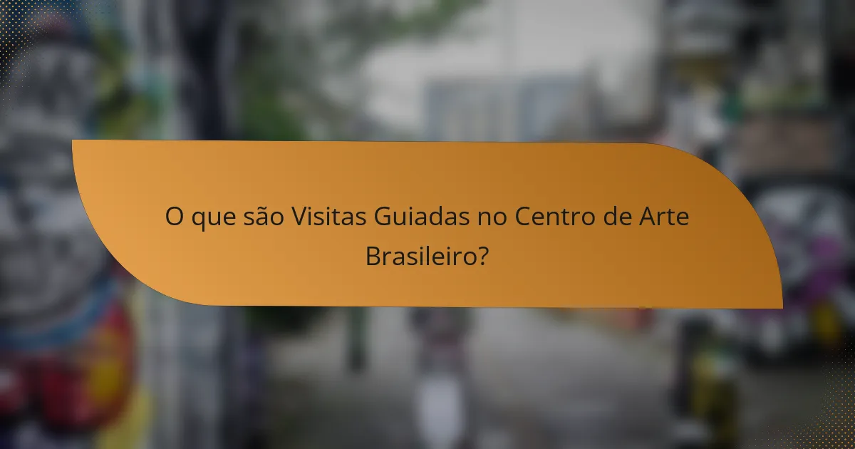 O que são Visitas Guiadas no Centro de Arte Brasileiro?