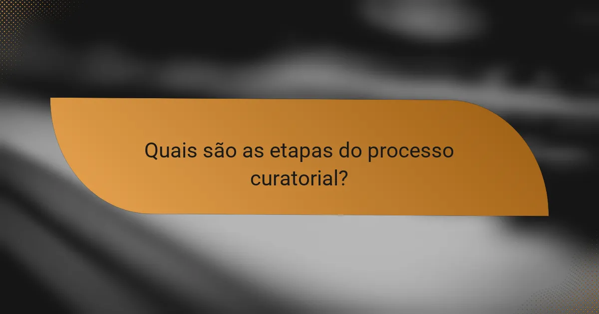 Quais são as etapas do processo curatorial?