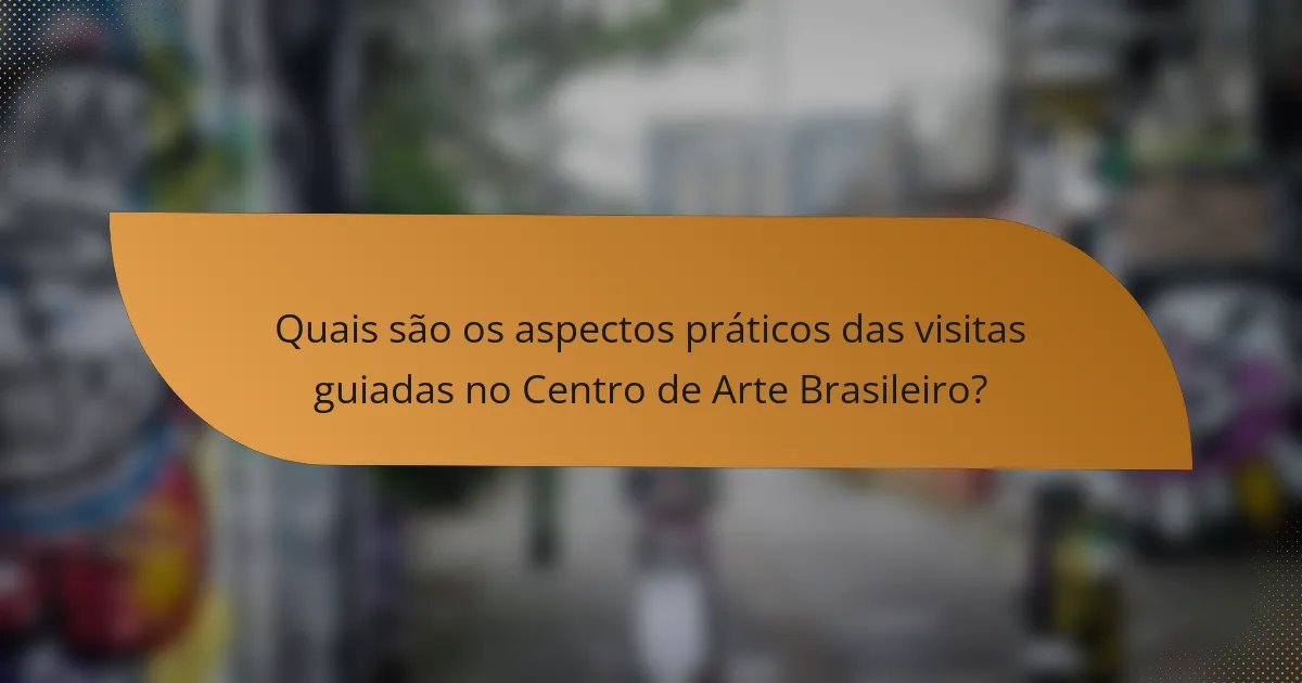 Quais são os aspectos práticos das visitas guiadas no Centro de Arte Brasileiro?