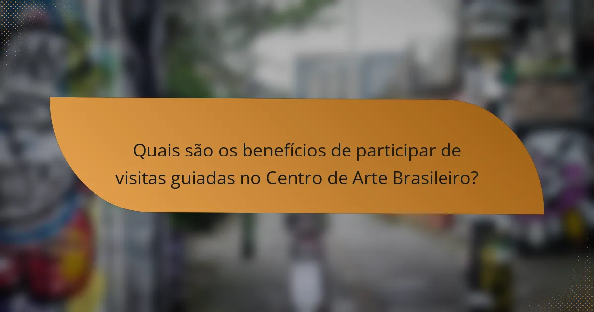 Quais são os benefícios de participar de visitas guiadas no Centro de Arte Brasileiro?