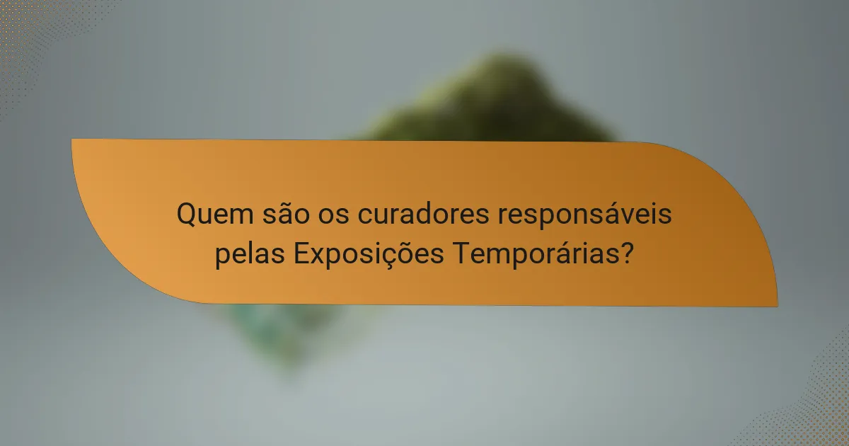 Quem são os curadores responsáveis pelas Exposições Temporárias?